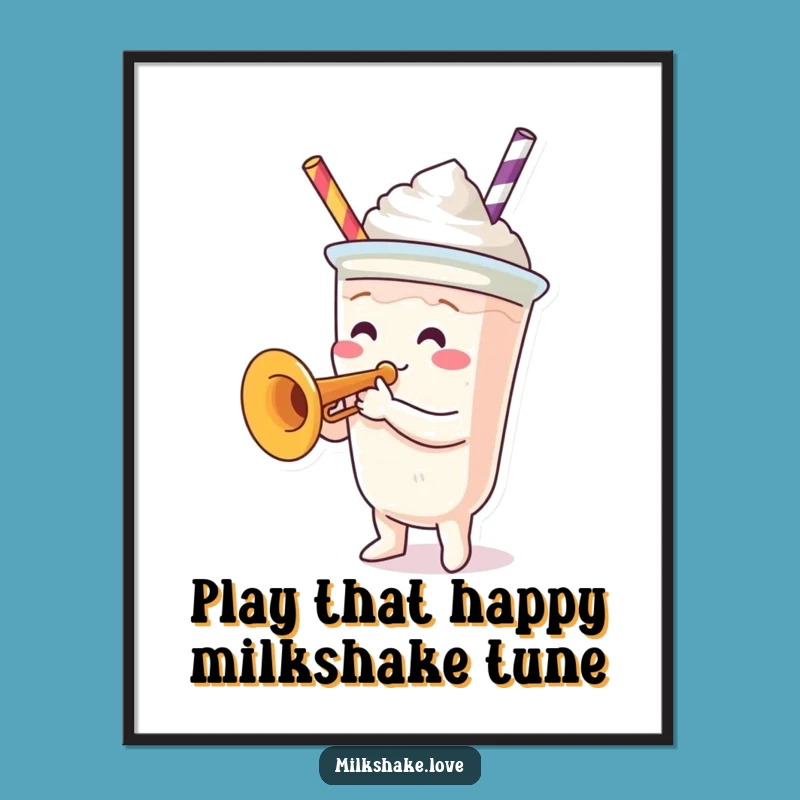 Free Printable Trumpet Milkshake Wall Art - Funny Downloadable Musical Decor