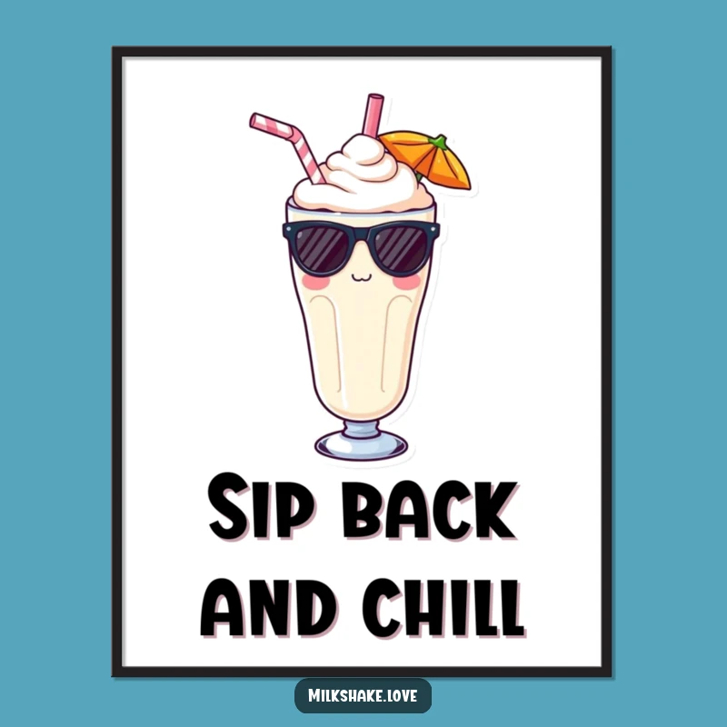 Free Printable Wall Art: Cool Kawaii Milkshake, Chill Downloadable Art