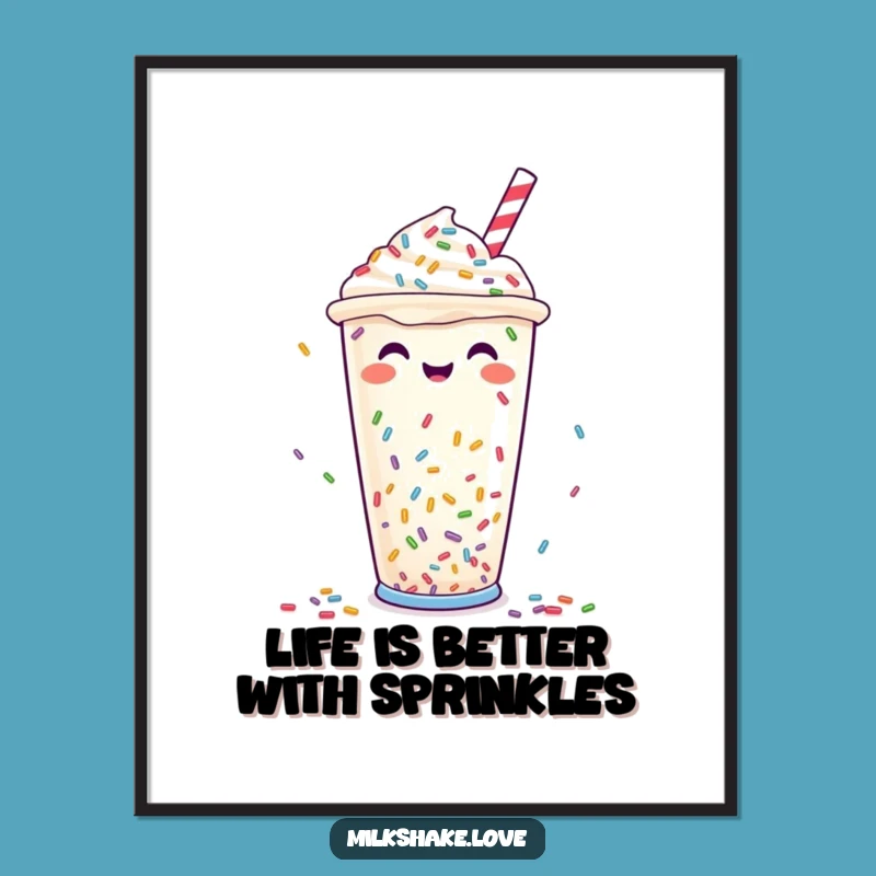Free Printable Sprinkle Milkshake Wall Art - Joyful Downloadable Decor