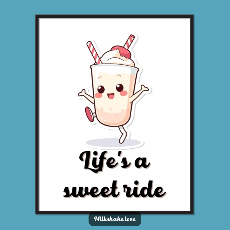 Funny Milkshake Cartwheel Free Printable Wall Art - Whimsical Downloadable Art Gift