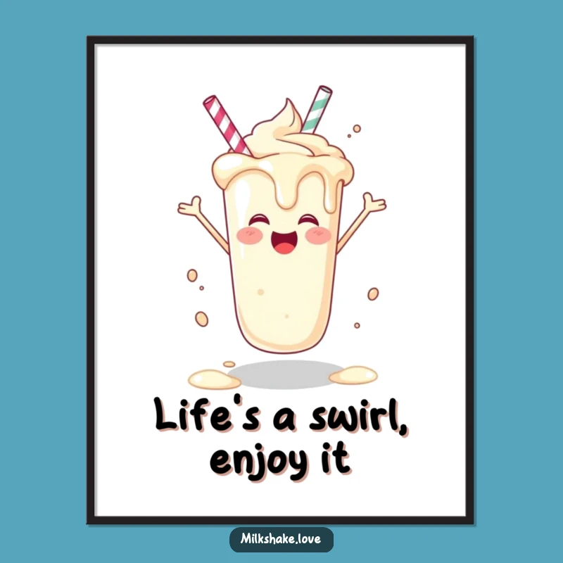 Free Printable Spinning Milkshake Wall Art: Funny Downloadable Decor For A Whimsical Vibe