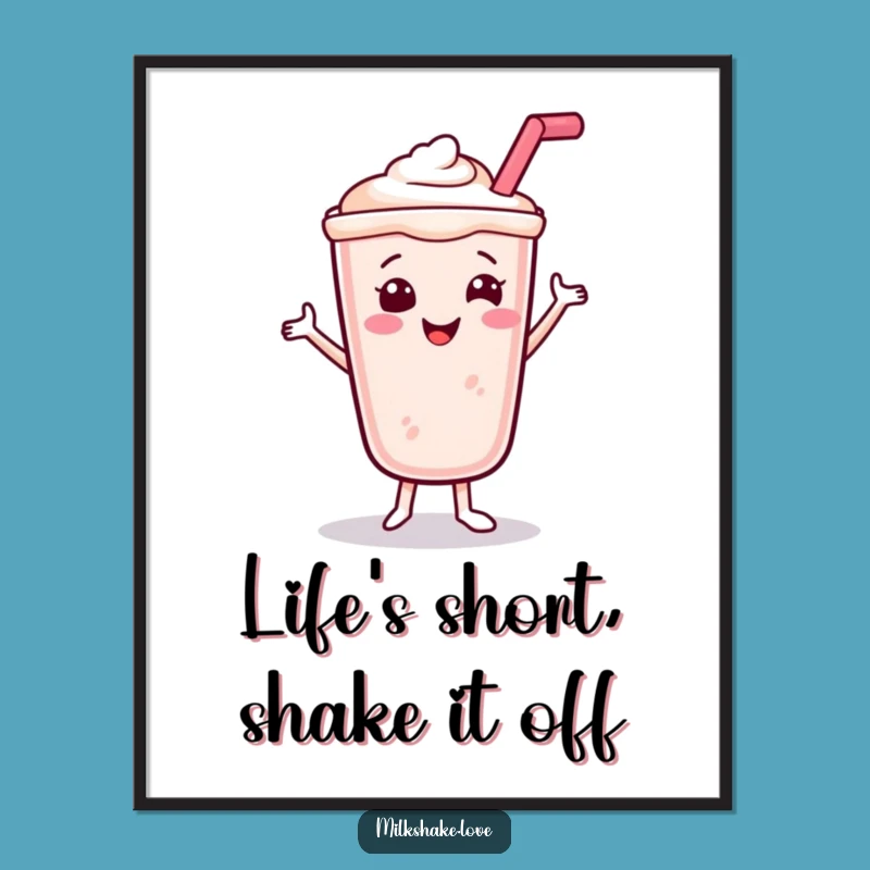 Free Printable Dancing Milkshake Wall Art - Funny Downloadable Decor for Sweet Spaces