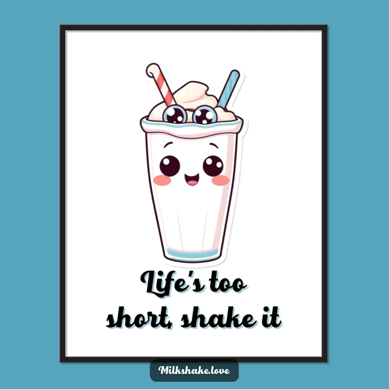 Free Printable Wall Art: Tipping Milkshake Funny Downloadable Decor