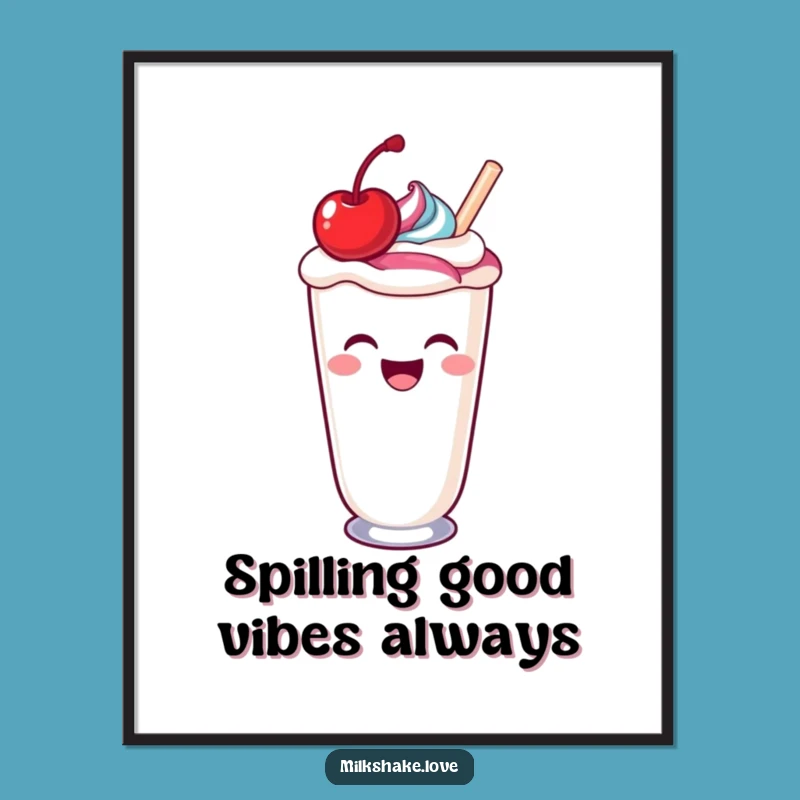 Free Printable Laughing Milkshake Wall Art - Hilarious Kawaii Downloadable Decor