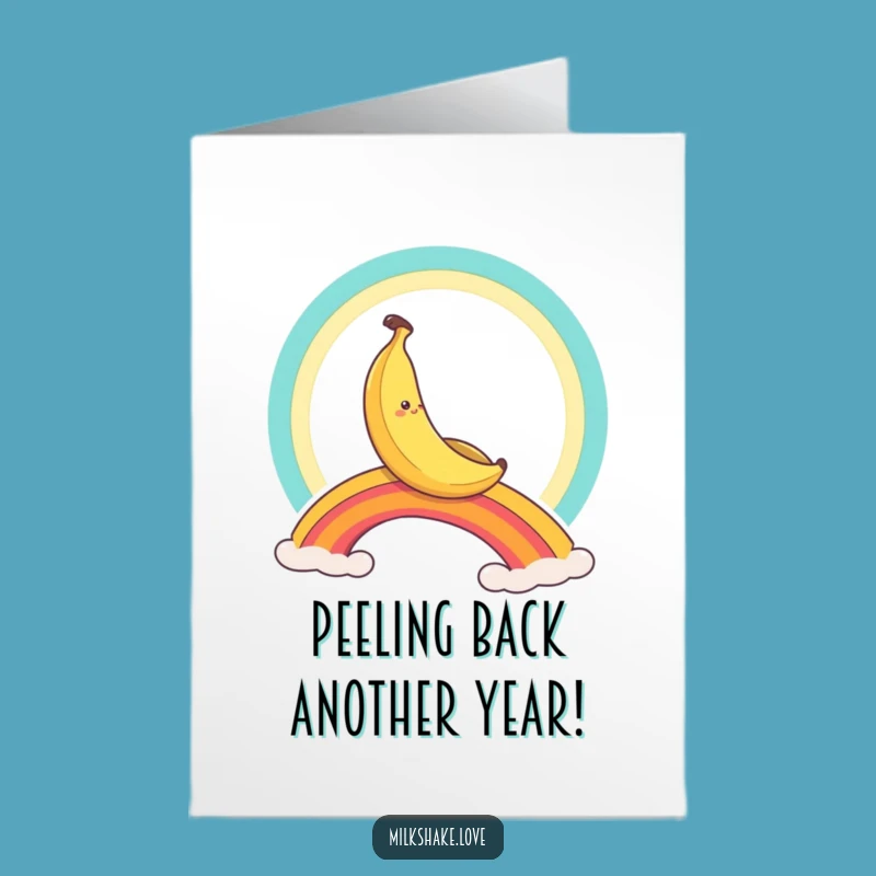 Free Printable Banana Rainbow Birthday Card: Funny Downloadable Gift for Smiles