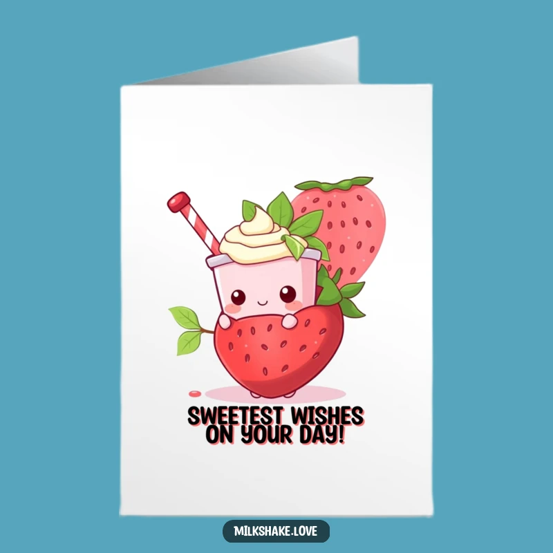 Free Printable Birthday Card: Funny Kawaii Milkshake Hiding, A Sweet Surprise!