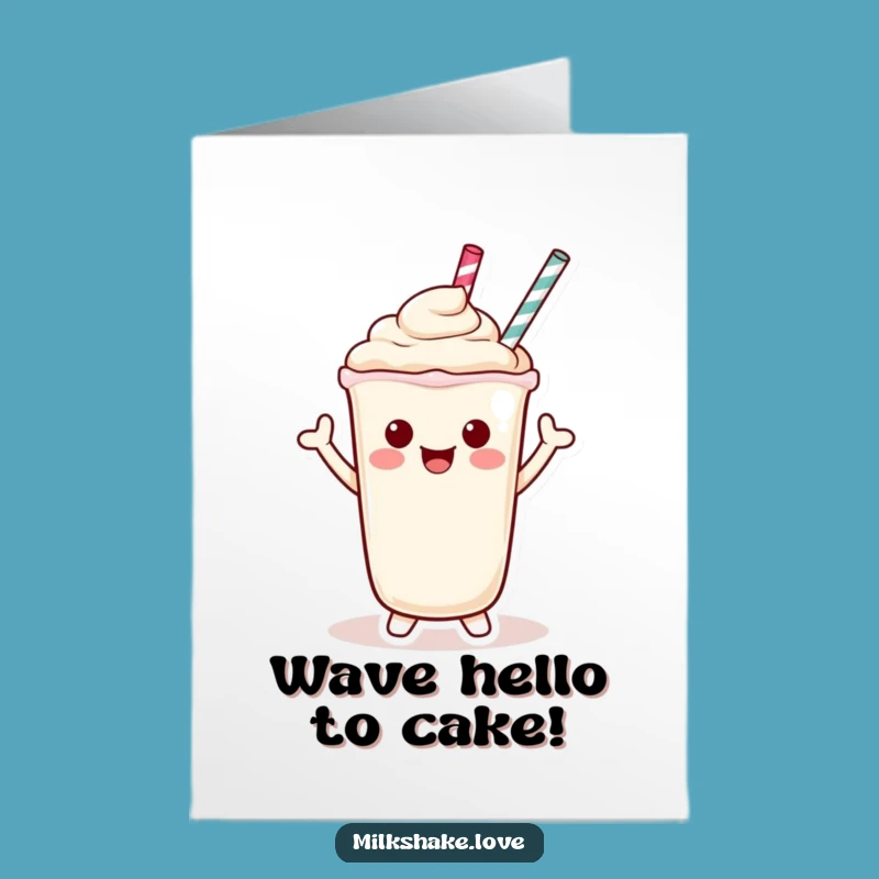 Free Printable Birthday Card: Kawaii Milkshake Waves Hello to Your Big Day!