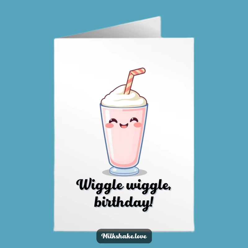 Free Printable Birthday Card: Wiggling Straw Milkshake Joyful Gift