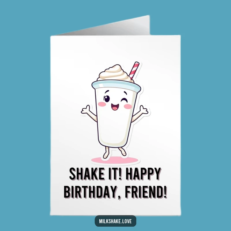 Free Printable Dancing Milkshake Birthday Card: Fun Downloadable Gift