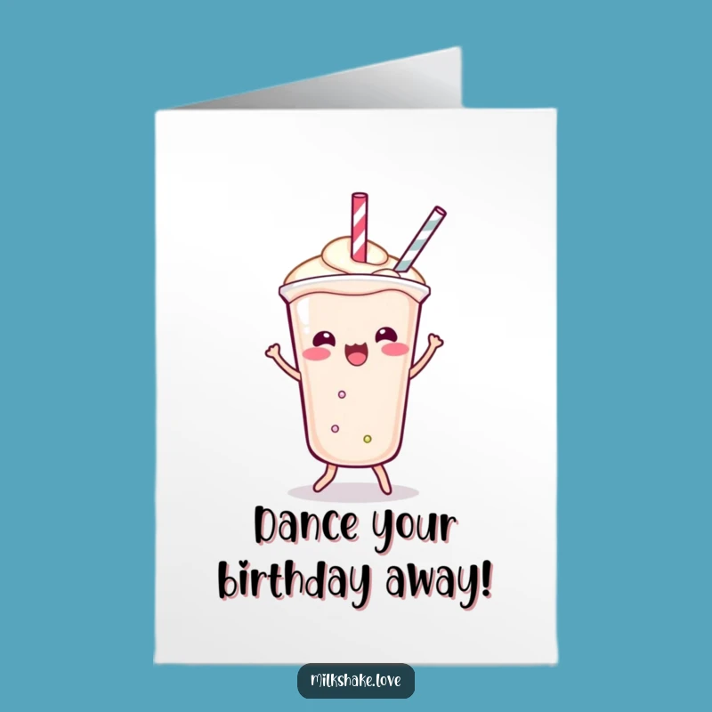 Free Printable Kawaii Milkshake Shimmy Birthday Card: Fun Downloadable Gift
