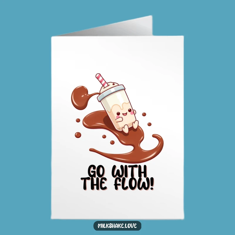 Free Printable Sliding Milkshake Birthday Card: Sweet Ride Humor Downloadable Gift