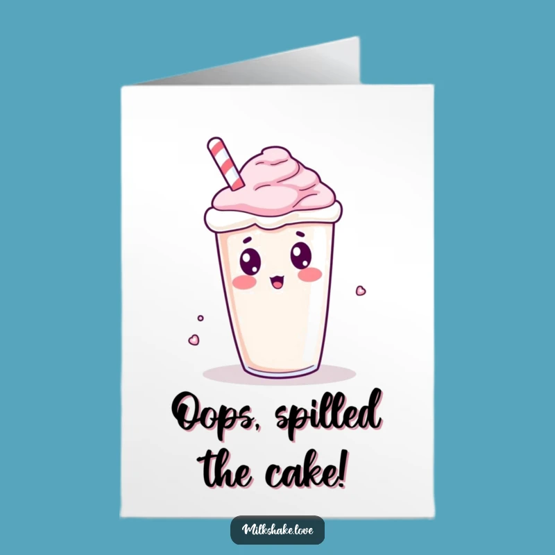 Funny Free Printable Birthday Card: Surprised Kawaii Milkshake Surprise Downloadable Gift