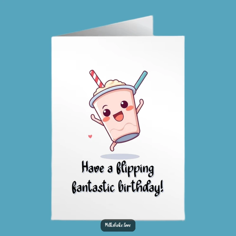 Free Printable Milkshake Somersault Birthday Card - Funny Downloadable Gift for Energetic Fun