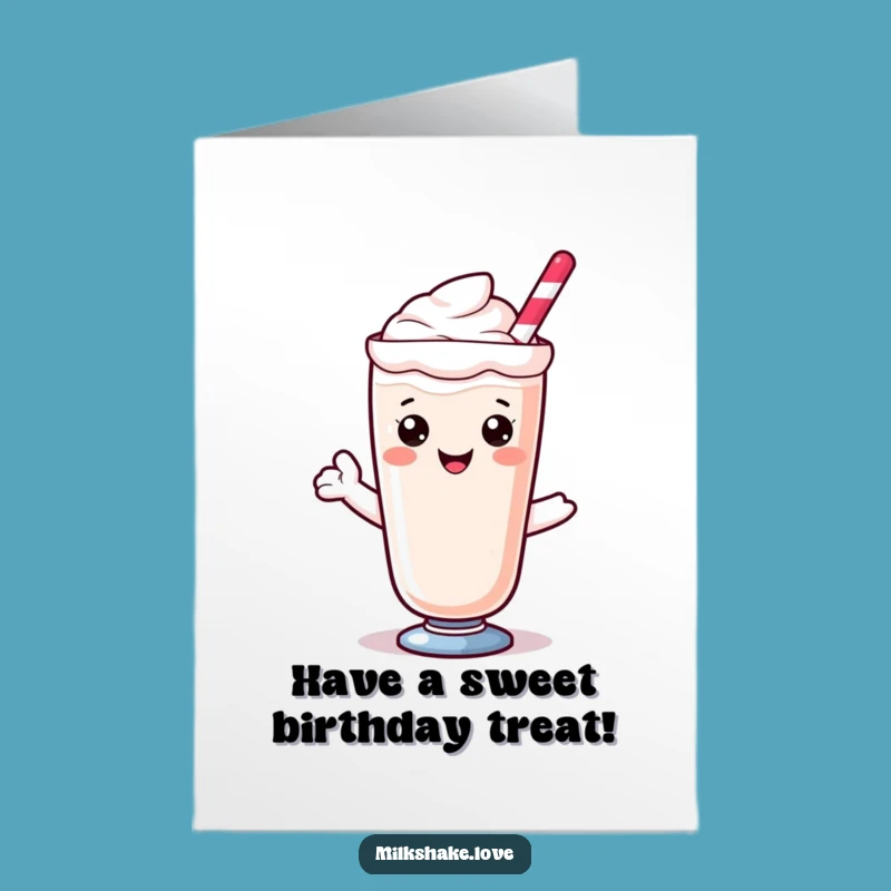 Free Printable Birthday Card: Kawaii Milkshake Sweet Wishes for a Delightful Downloadable Gift