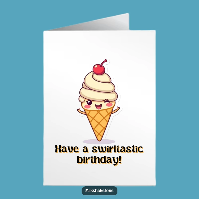 Free Printable Ice Cream Birthday Card: Cheerful Cone for a Sweet & Funny Downloadable Gift