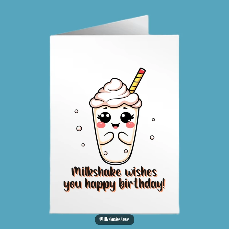 Free Printable Birthday Card: Funny Bowing Milkshake, Hilarious Downloadable Gift