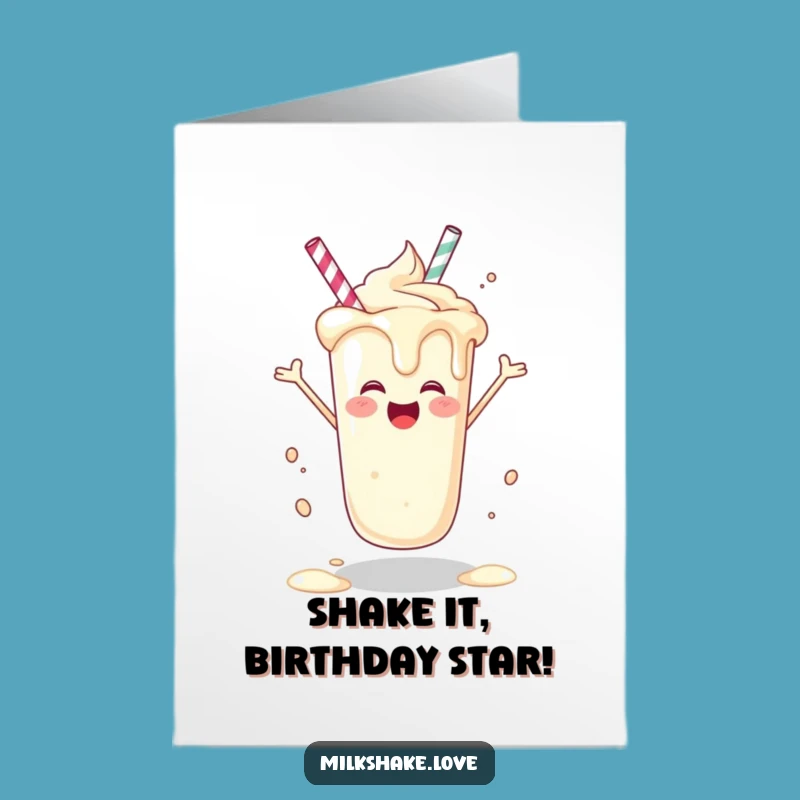 Free Printable Spinning Milkshake Birthday Card: Funny Downloadable Gift For Sweet Celebrations