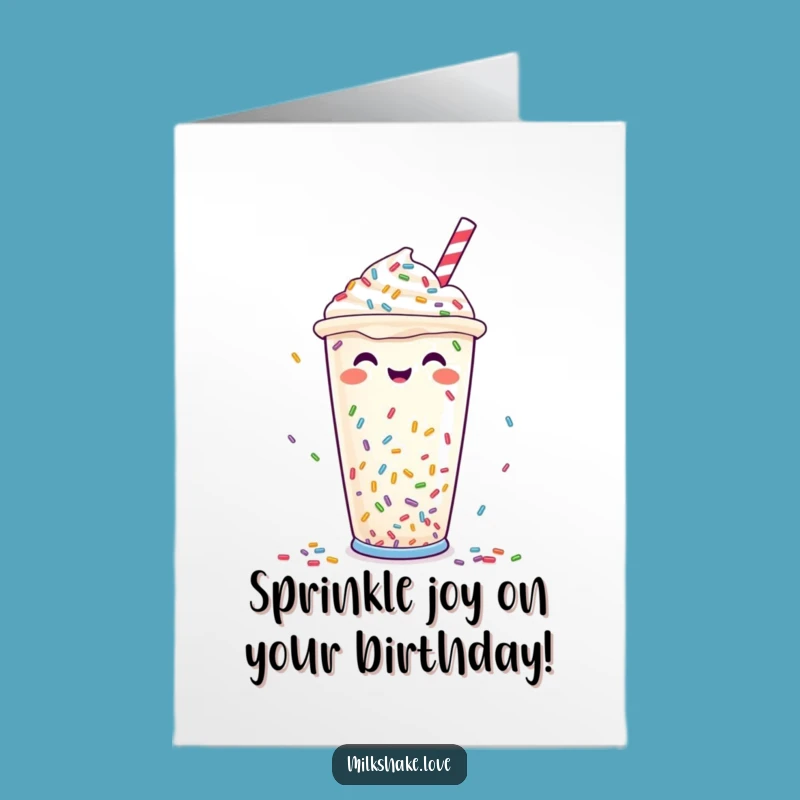 Free Printable Sprinkle Milkshake Birthday Card - Joyful Downloadable Gift