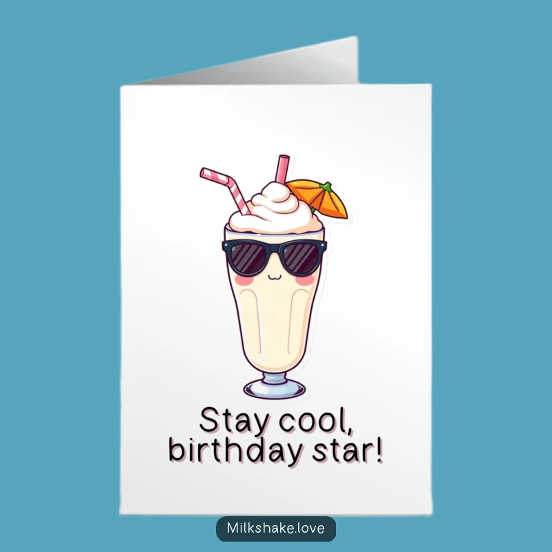 Free Printable Birthday Card: Cool Kawaii Milkshake, Happy Birthday Dude!