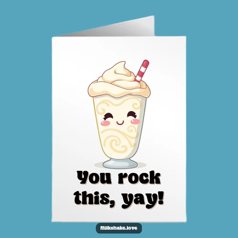 Free Printable Bubbly Milkshake Congrats Card - Swirly Celebration Downloadable