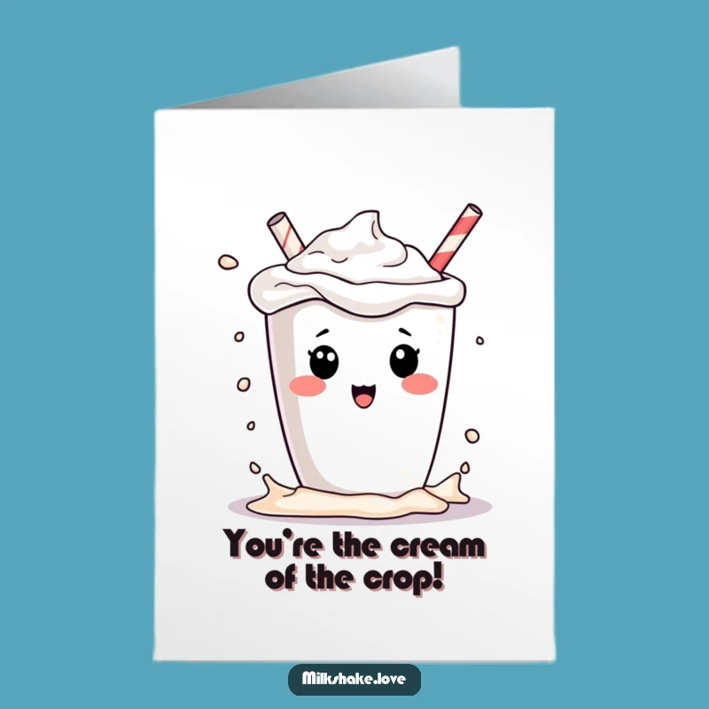 Free Printable Congrats Card: Milkshake Splash Fun - Funny Downloadable Gift for Achievements