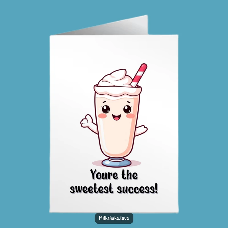 Free Printable Congrats Card: Sweet Milkshake Cheers for a Cheerful Downloadable Gift