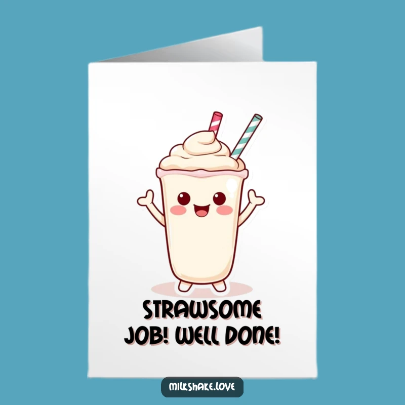 Free Printable Card: Kawaii Milkshake Waves Congratulations Your Way!