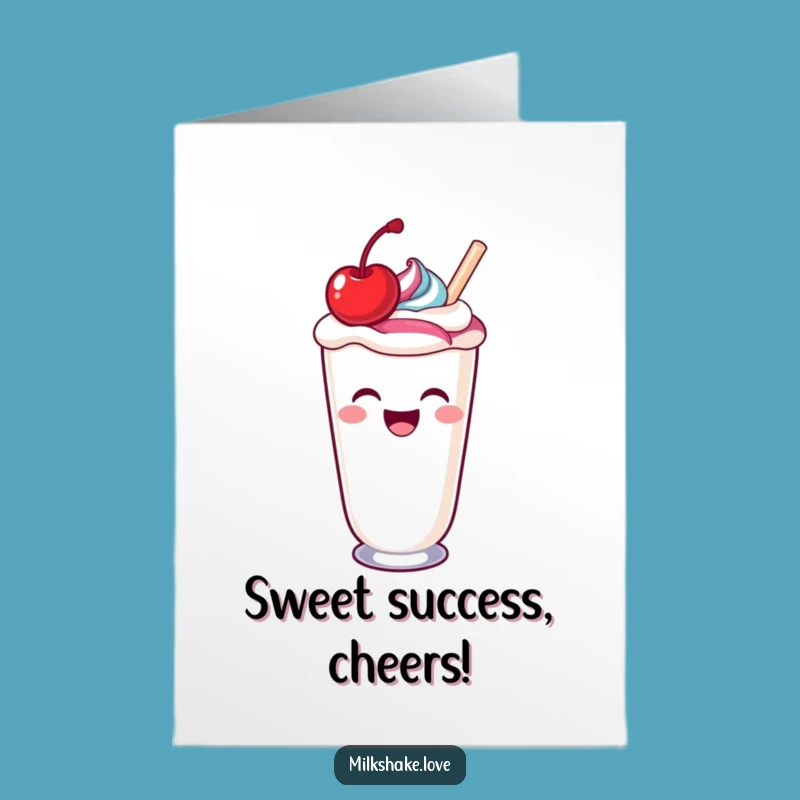 Free Printable Kawaii Milkshake Congrats Card - Funny Downloadable Sweet Achievement