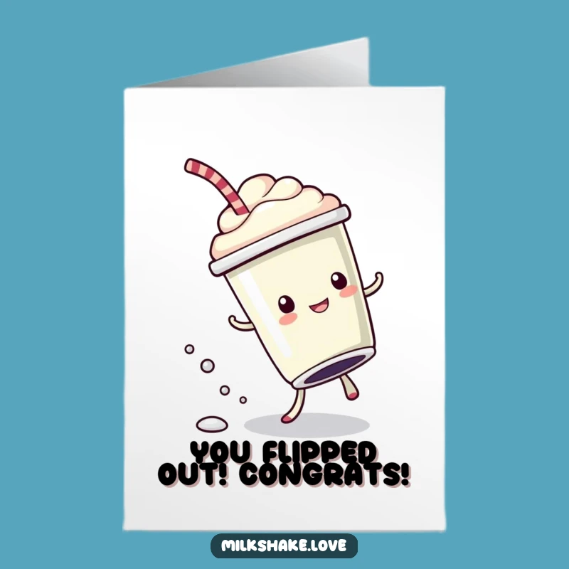 Free Printable Kawaii Milkshake Congrats Card: Funny Downloadable Gift