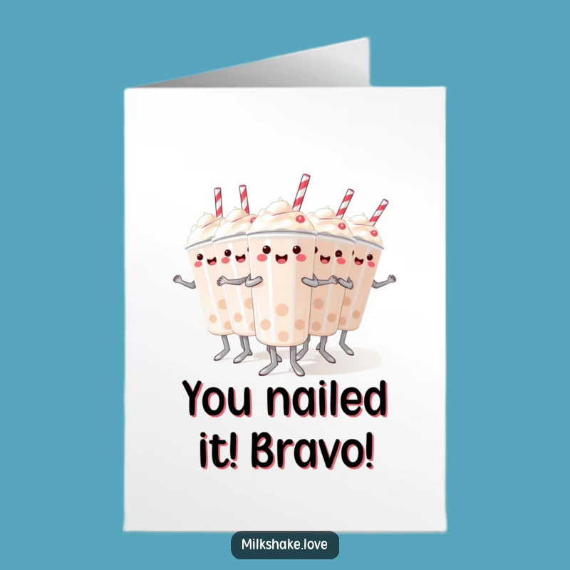 Free Printable Congrats Card: Milkshake Squad Dance - Funny Downloadable Celebration Gift!