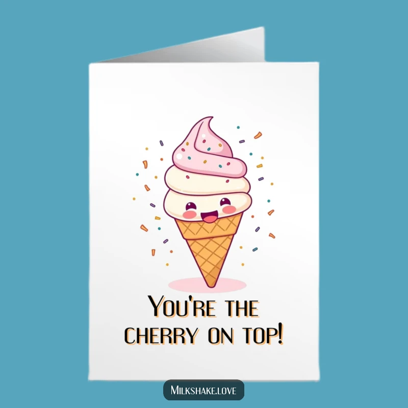 Free Printable Happy Ice Cream Cone Card for Sweet Congrats
