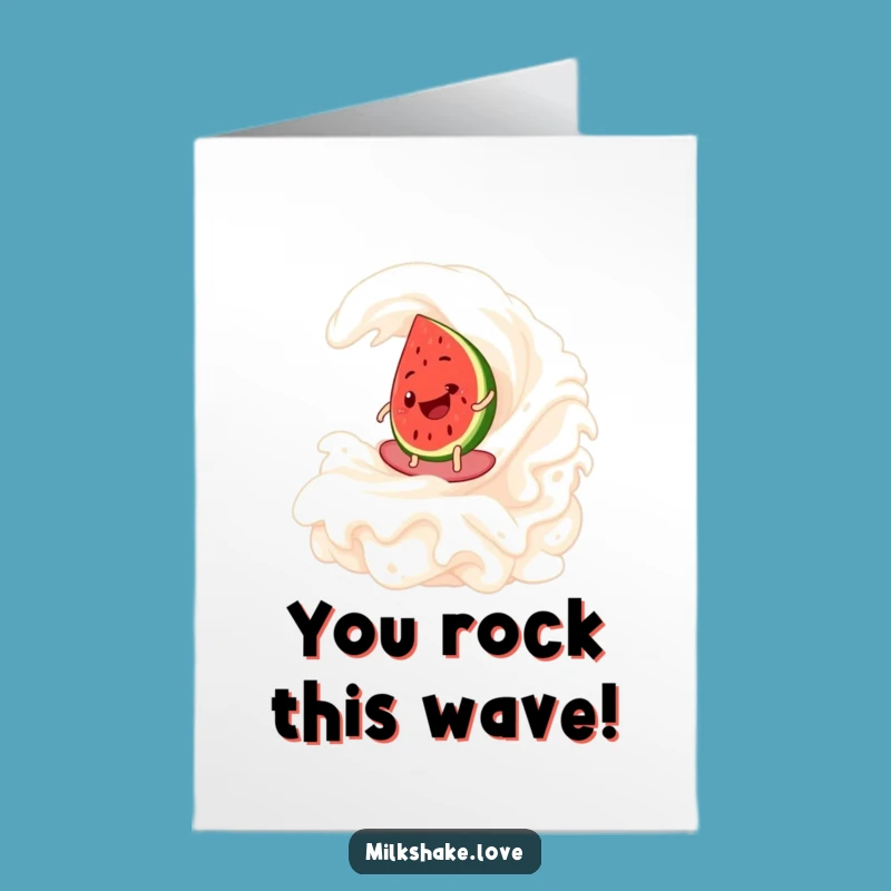 Free Printable Congrats Card: Watermelon Surfer - Awesome Download!