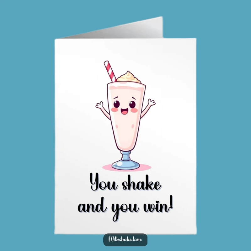 Free Printable Congrats Card: Humorous Kawaii Milkshake Dancing, Celebration Gift