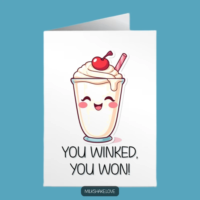 Free Printable Winking Milkshake Congrats Card - Cheeky Downloadable Celebration