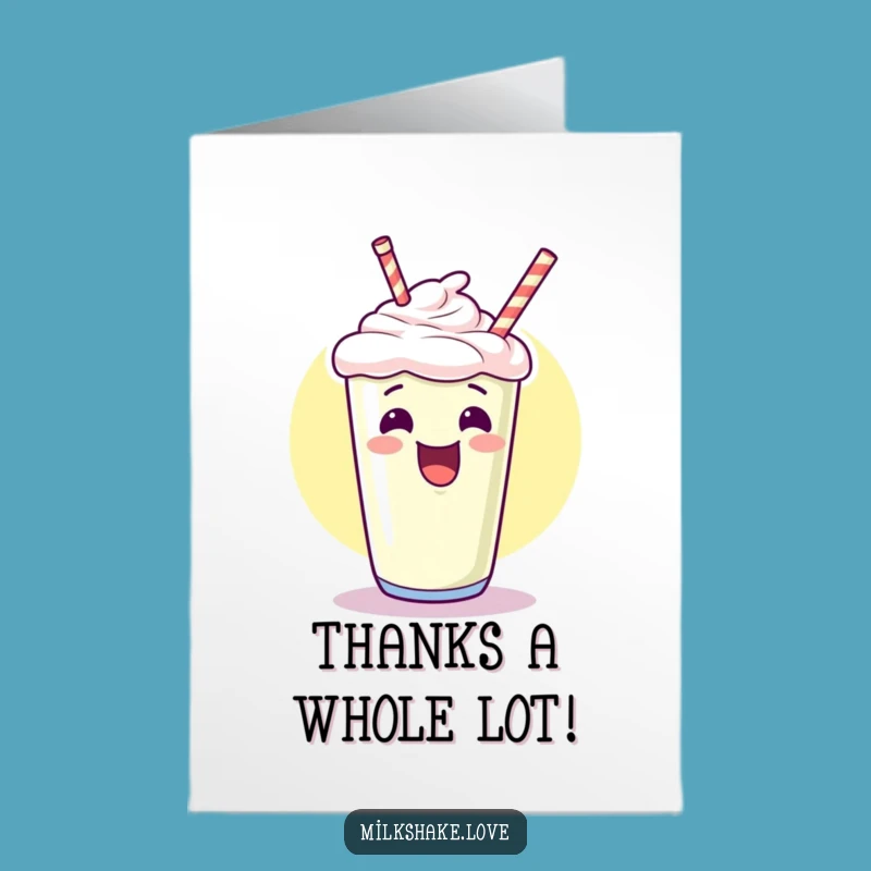 Free Printable Giggling Milkshake Thank You Card - Appreciative Downloadable for Grateful Moments