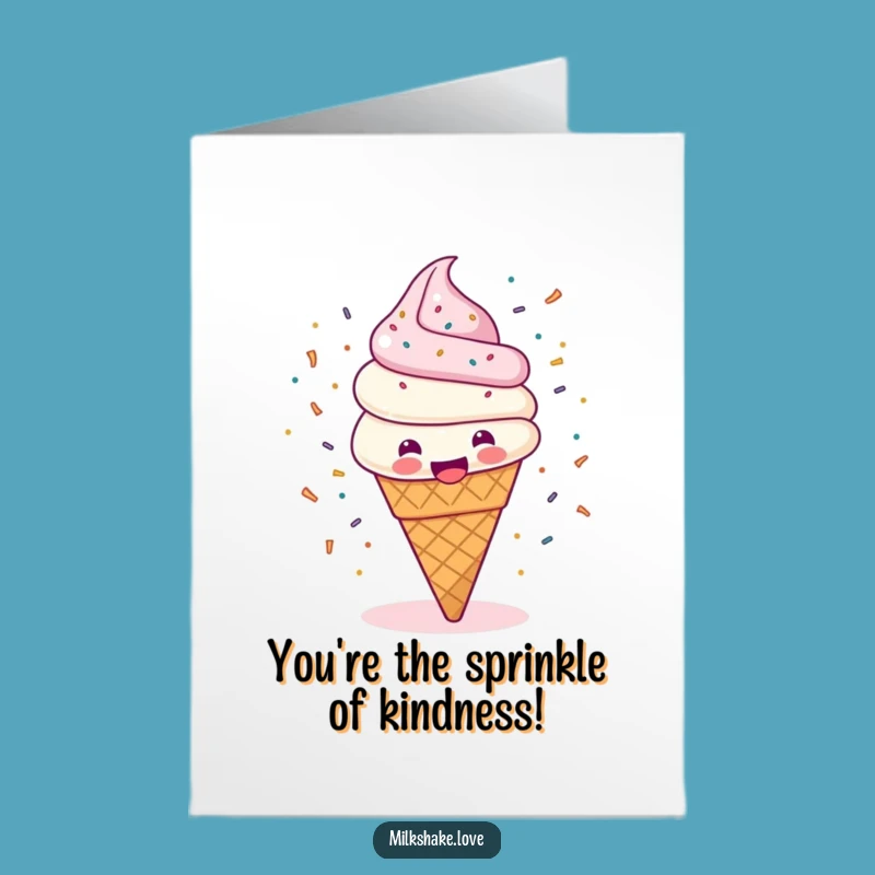 Free Printable Ice Cream Card to Thank with Sweetness