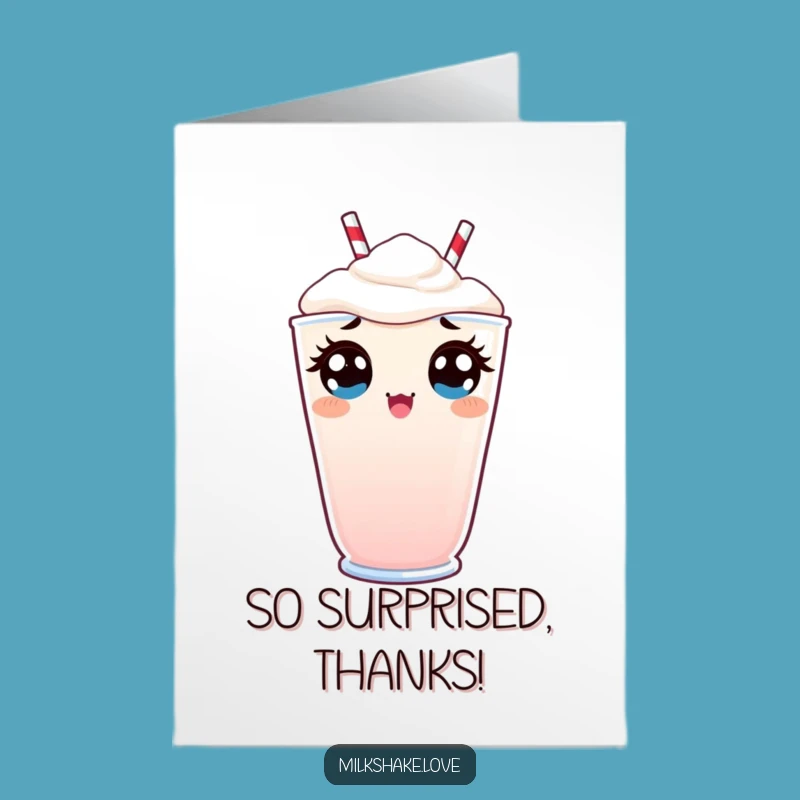 Free Printable Kawaii Milkshake Surprise Thanks Card: Heartfelt Downloadable Gift