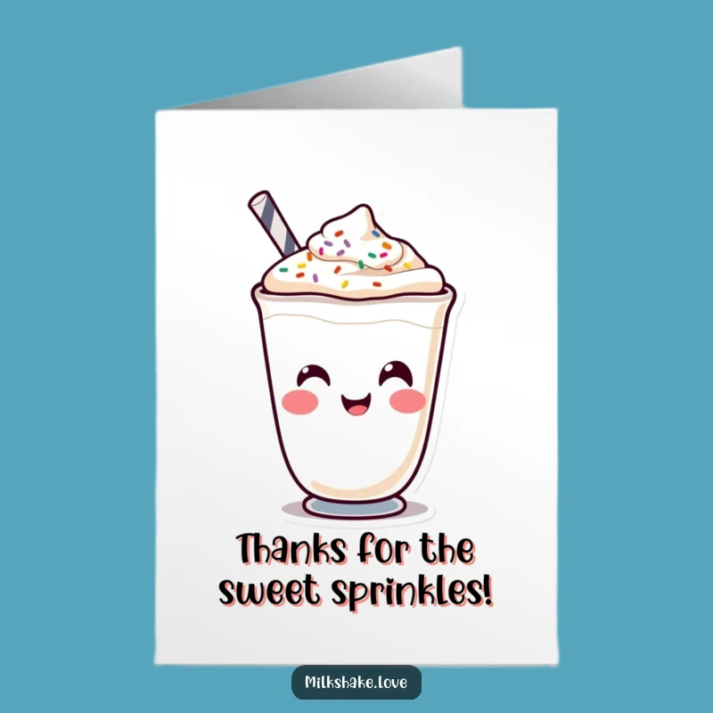 Free Printable Thank You Card: Funny Face Milkshake Gratitude, Downloadable