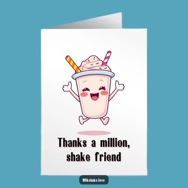 Free Printable Thank You Card: Funny Milkshake Cup Leap Downloadable Gift!