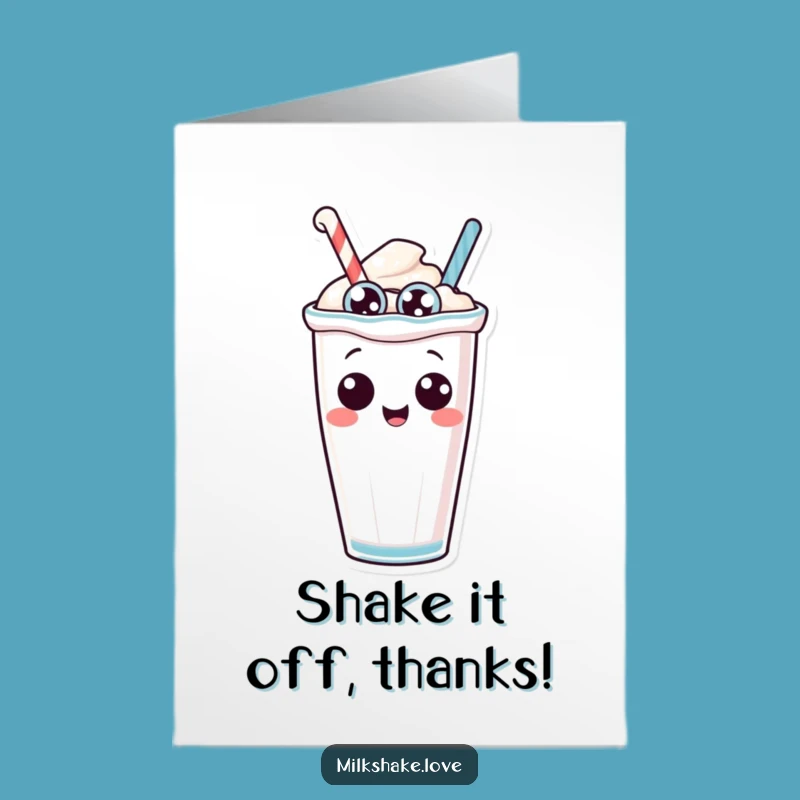 Free Printable Thank You Card: Tipping Milkshake Cheers Funny Downloadable Gift