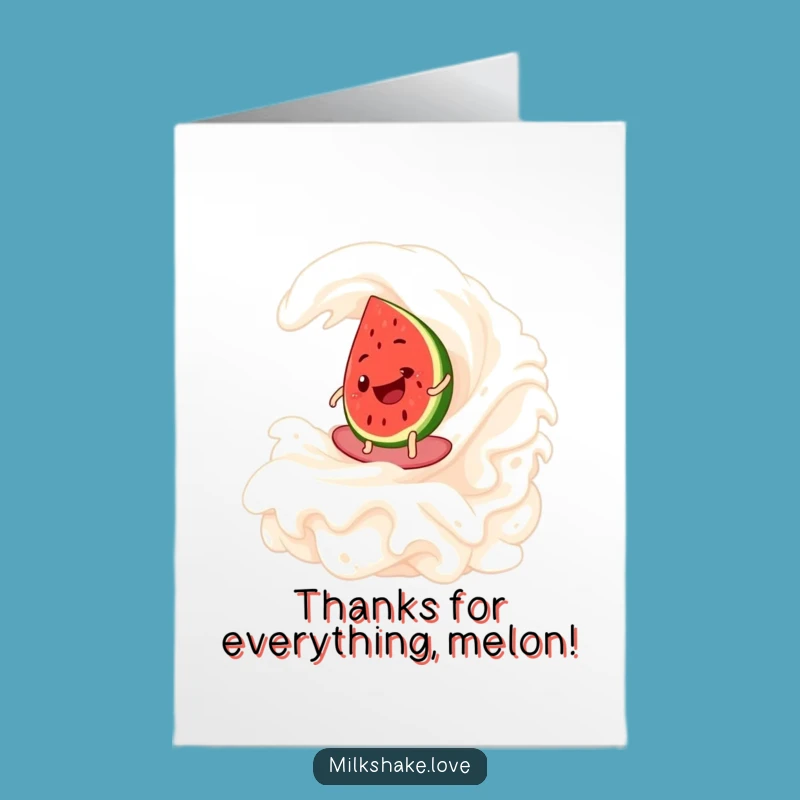 Free Printable Thank You Card: Watermelon Surfer Gratitude - Print Now!