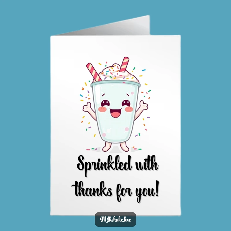 Free Printable Thank You Card: Cheerful Milkshake, Fun Downloadable Gift, Express Joy