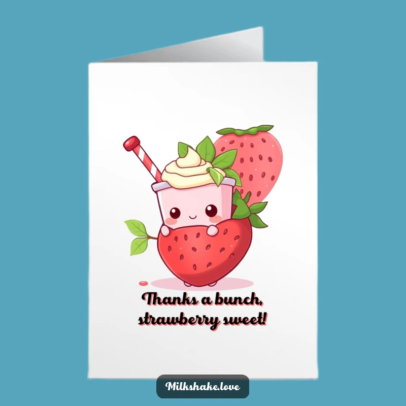 Free Printable Thank You Card: Kawaii Milkshake Hiding, A Sweet Gratitude Surprise!