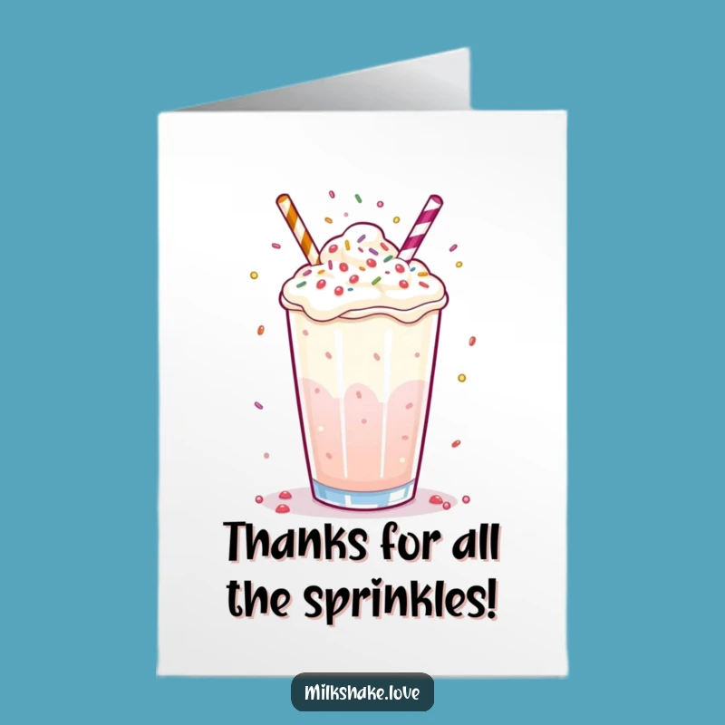 Free Printable Thank You Card: Juggling Milkshake, Charming Downloadable Gift