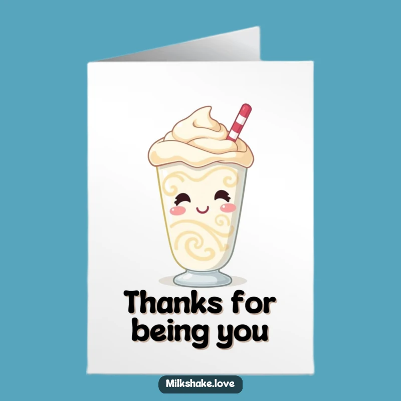 Free Printable Giggling Milkshake Thank You Card - Swirly Appreciation Downloadable