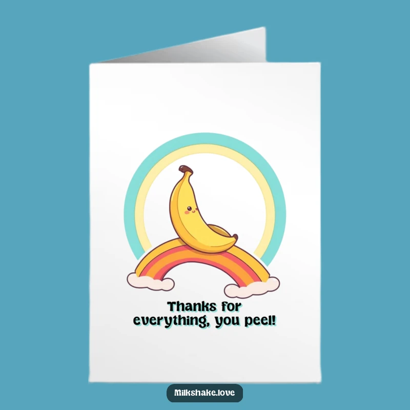 Free Printable Banana Rainbow Thank You Card: Funny Downloadable Gift for Gratitude