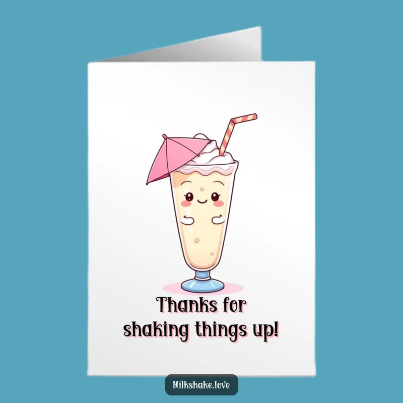 Cheeky Free Printable Thank You Card: Jigging Kawaii Milkshake Thanks Downloadable Gift