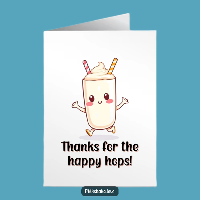 Free Printable Thank You Card: Hopping Milkshake Thanks Downloadable
