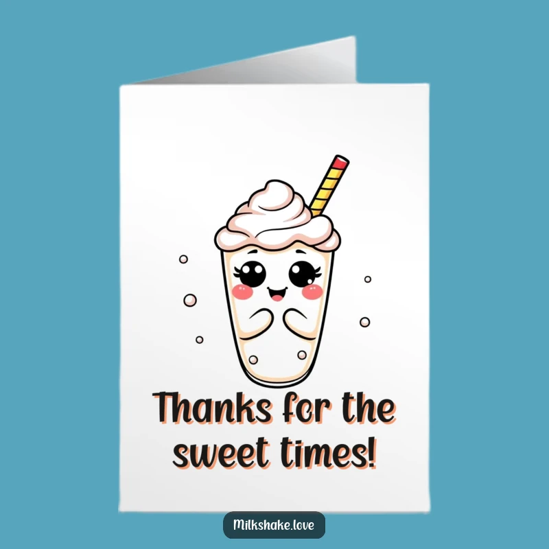 Free Printable Thank You Card: Amusing Milkshake Bow, Sweet Downloadable Gift