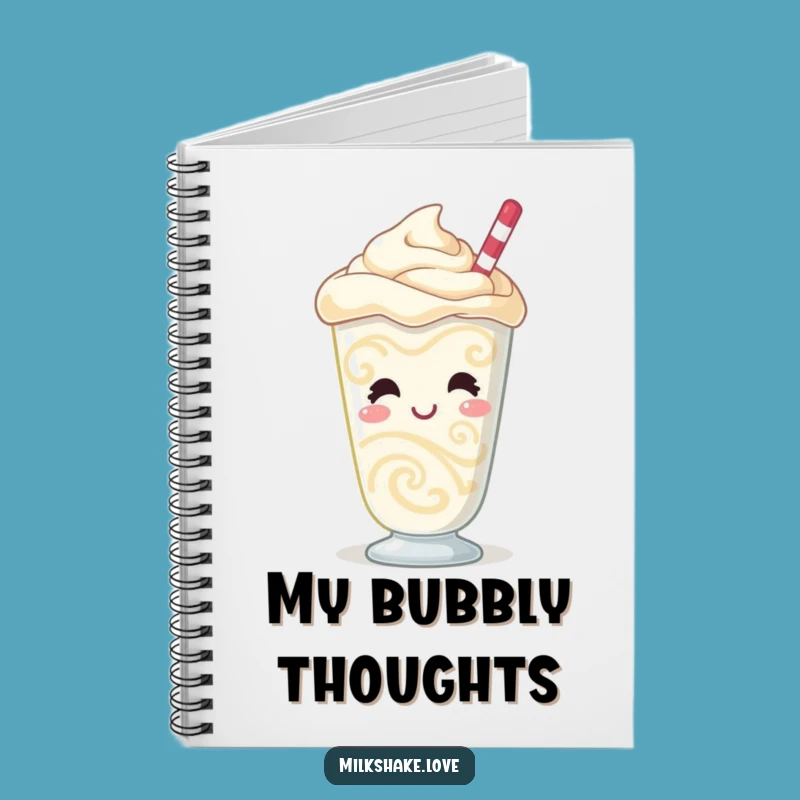 Funny Giggling Milkshake Notebook: Bubbly Character, Swirling Patterns, Journal Gift